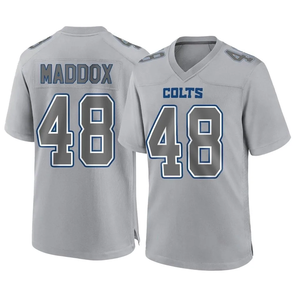 Men's Indianapolis Colts Aaron Maddox Nike Atmosphere Fashion Game Gray Jersey Men's Indianapolis Colts Aaron Maddox Nike Atmosphere Fashion Game Gray Jersey