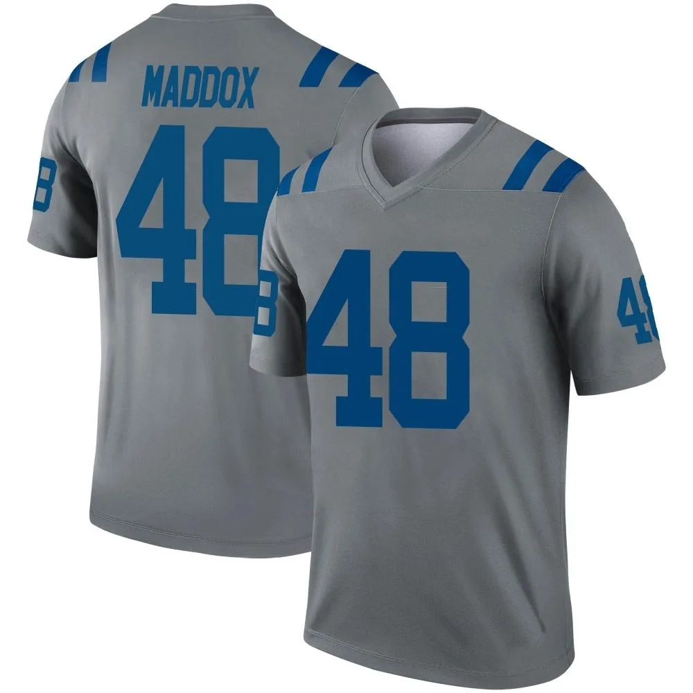 Men's Indianapolis Colts Aaron Maddox Nike Inverted Legend Gray Jersey Men's Indianapolis Colts Aaron Maddox Nike Inverted Legend Gray Jersey