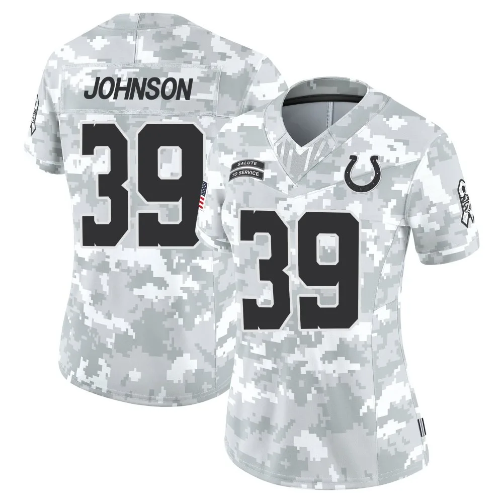Women's Indianapolis Colts Alex Johnson Nike 2024 Salute to Service Limited Arctic Camo Jersey Women's Indianapolis Colts Alex Johnson Nike 2024 Salute to Service Limited Arctic Camo Jersey
