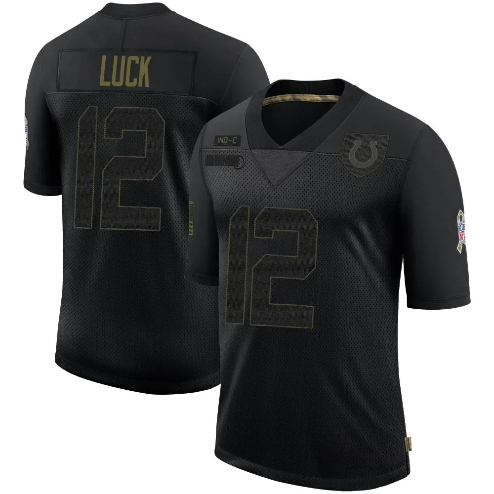 Men's Indianapolis Colts Andrew Luck Nike 2020 Salute To Service Limited Black Jersey Men's Indianapolis Colts Andrew Luck Nike 2020 Salute To Service Limited Black Jersey