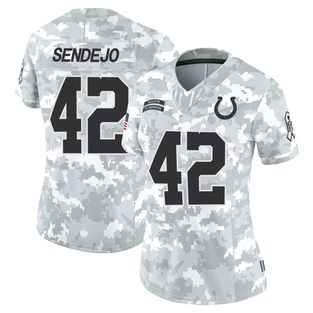 Women's Indianapolis Colts Andrew Sendejo Nike 2024 Salute to Service Limited Arctic Camo Jersey Women's Indianapolis Colts Andrew Sendejo Nike 2024 Salute to Service Limited Arctic Camo Jersey