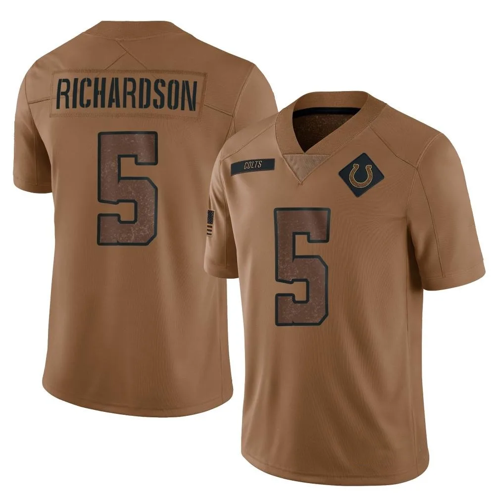 Men's Indianapolis Colts Anthony Richardson Nike 2023 Salute To Service Limited Brown Jersey Men's Indianapolis Colts Anthony Richardson Nike 2023 Salute To Service Limited Brown Jersey