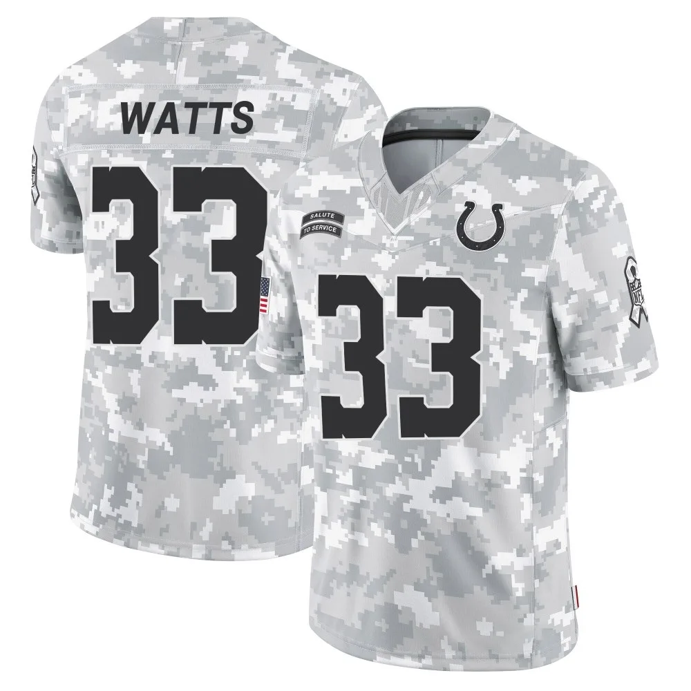 Men's Indianapolis Colts Armani Watts Nike 2024 Salute to Service Limited Arctic Camo Jersey Men's Indianapolis Colts Armani Watts Nike 2024 Salute to Service Limited Arctic Camo Jersey