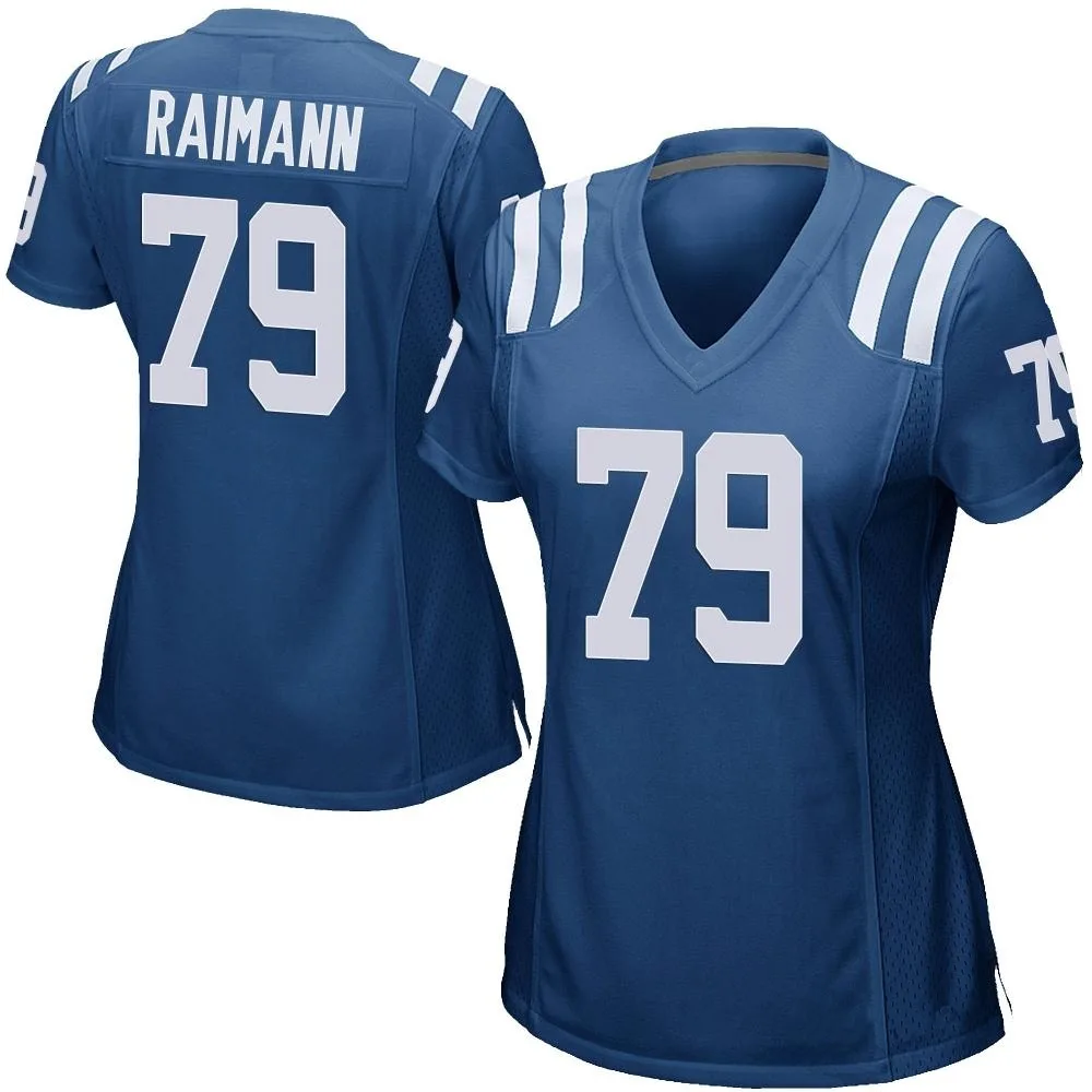 Women's Indianapolis Colts Bernhard Raimann Nike Team Color Game Royal Blue Jersey Women's Indianapolis Colts Bernhard Raimann Nike Team Color Game Royal Blue Jersey