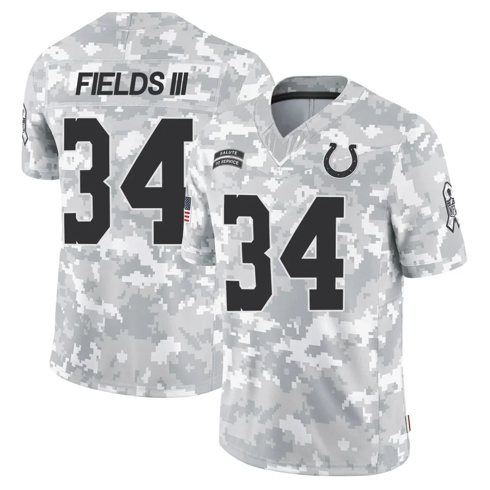 Men's Indianapolis Colts Clay Fields Iii Nike 2024 Salute to Service Limited Arctic Camo Jersey Men's Indianapolis Colts Clay Fields Iii Nike 2024 Salute to Service Limited Arctic Camo Jersey