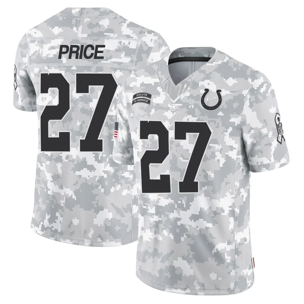 Men's Indianapolis Colts D'vonte Price Nike 2024 Salute to Service Limited Arctic Camo Jersey Men's Indianapolis Colts D'vonte Price Nike 2024 Salute to Service Limited Arctic Camo Jersey
