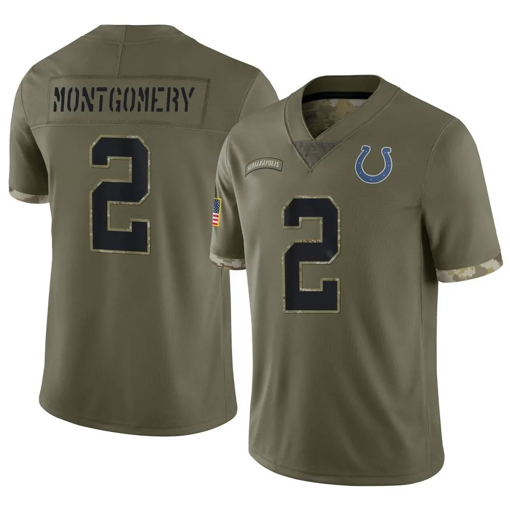 Men's Indianapolis Colts D.j. Montgomery Nike 2022 Salute To Service Limited Olive Jersey Men's Indianapolis Colts D.j. Montgomery Nike 2022 Salute To Service Limited Olive Jersey