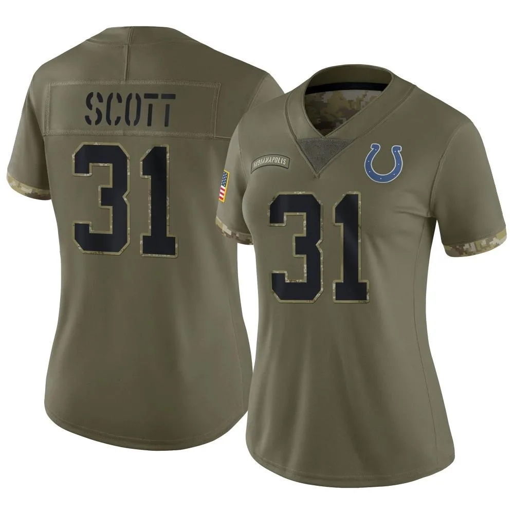 Women's Indianapolis Colts Daniel Scott Nike 2022 Salute To Service Limited Olive Jersey Women's Indianapolis Colts Daniel Scott Nike 2022 Salute To Service Limited Olive Jersey