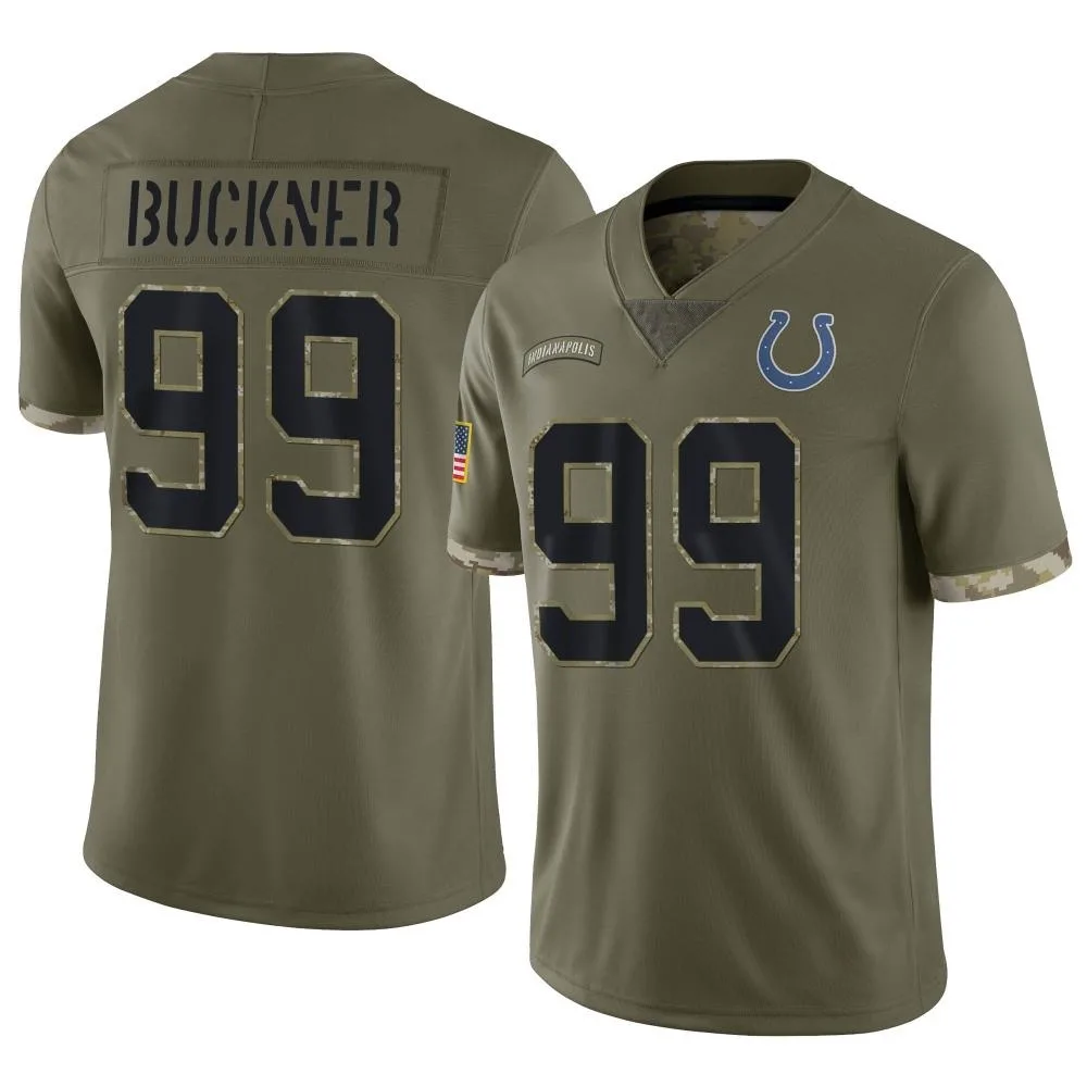Youth Indianapolis Colts Deforest Buckner Nike 2022 Salute To Service Limited Olive Jersey Youth Indianapolis Colts Deforest Buckner Nike 2022 Salute To Service Limited Olive Jersey