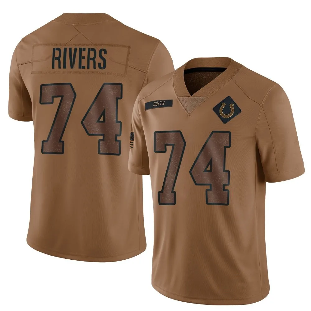 Men's Indianapolis Colts Derek Rivers Nike 2023 Salute To Service Limited Brown Jersey Men's Indianapolis Colts Derek Rivers Nike 2023 Salute To Service Limited Brown Jersey