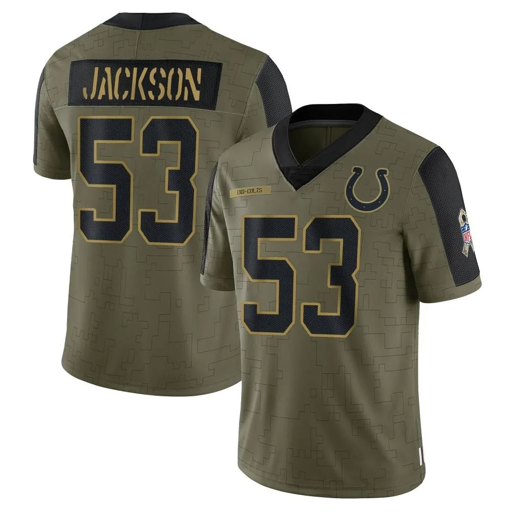 Men's Indianapolis Colts Edwin Jackson Nike 2021 Salute To Service Limited Olive Jersey Men's Indianapolis Colts Edwin Jackson Nike 2021 Salute To Service Limited Olive Jersey