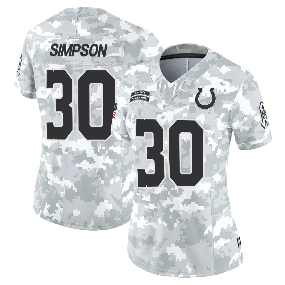Women's Indianapolis Colts Jaylin Simpson Nike 2024 Salute to Service Limited Arctic Camo Jersey Women's Indianapolis Colts Jaylin Simpson Nike 2024 Salute to Service Limited Arctic Camo Jersey