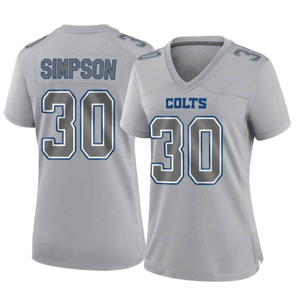 Women's Indianapolis Colts Jaylin Simpson Nike Atmosphere Fashion Game Gray Jersey Women's Indianapolis Colts Jaylin Simpson Nike Atmosphere Fashion Game Gray Jersey