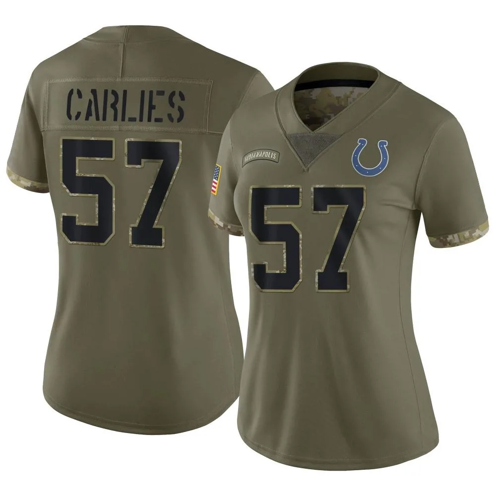 Women's Indianapolis Colts Jaylon Carlies Nike 2022 Salute To Service Limited Olive Jersey Women's Indianapolis Colts Jaylon Carlies Nike 2022 Salute To Service Limited Olive Jersey