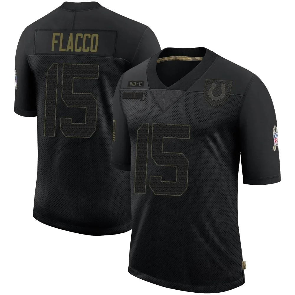 Men's Indianapolis Colts Joe Flacco Nike 2020 Salute To Service Limited Black Jersey Men's Indianapolis Colts Joe Flacco Nike 2020 Salute To Service Limited Black Jersey