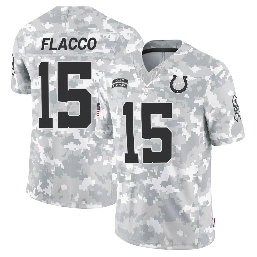 Men's Indianapolis Colts Joe Flacco Nike 2024 Salute to Service Limited Arctic Camo Jersey Men's Indianapolis Colts Joe Flacco Nike 2024 Salute to Service Limited Arctic Camo Jersey