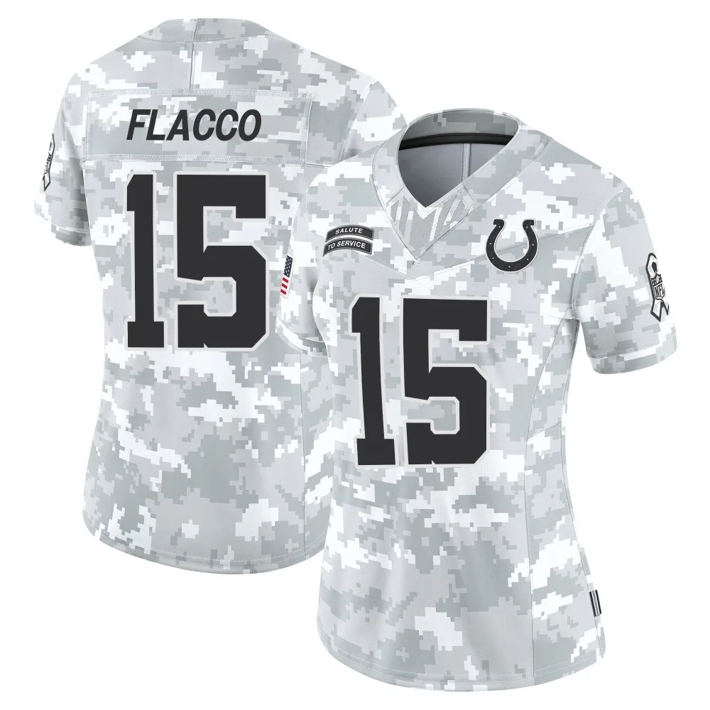 Women's Indianapolis Colts Joe Flacco Nike 2024 Salute to Service Limited Arctic Camo Jersey Women's Indianapolis Colts Joe Flacco Nike 2024 Salute to Service Limited Arctic Camo Jersey