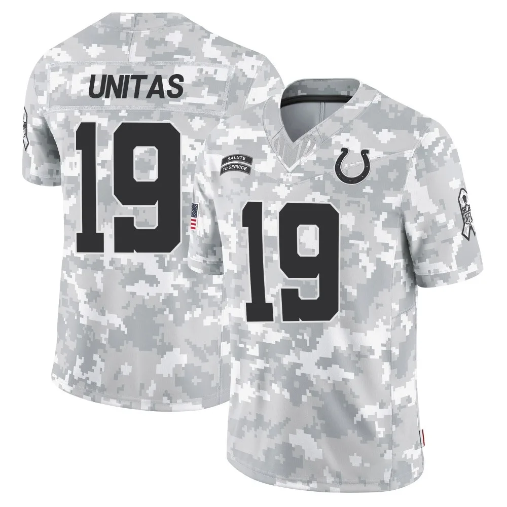 Men's Indianapolis Colts Johnny Unitas Nike 2024 Salute to Service Limited Arctic Camo Jersey Men's Indianapolis Colts Johnny Unitas Nike 2024 Salute to Service Limited Arctic Camo Jersey