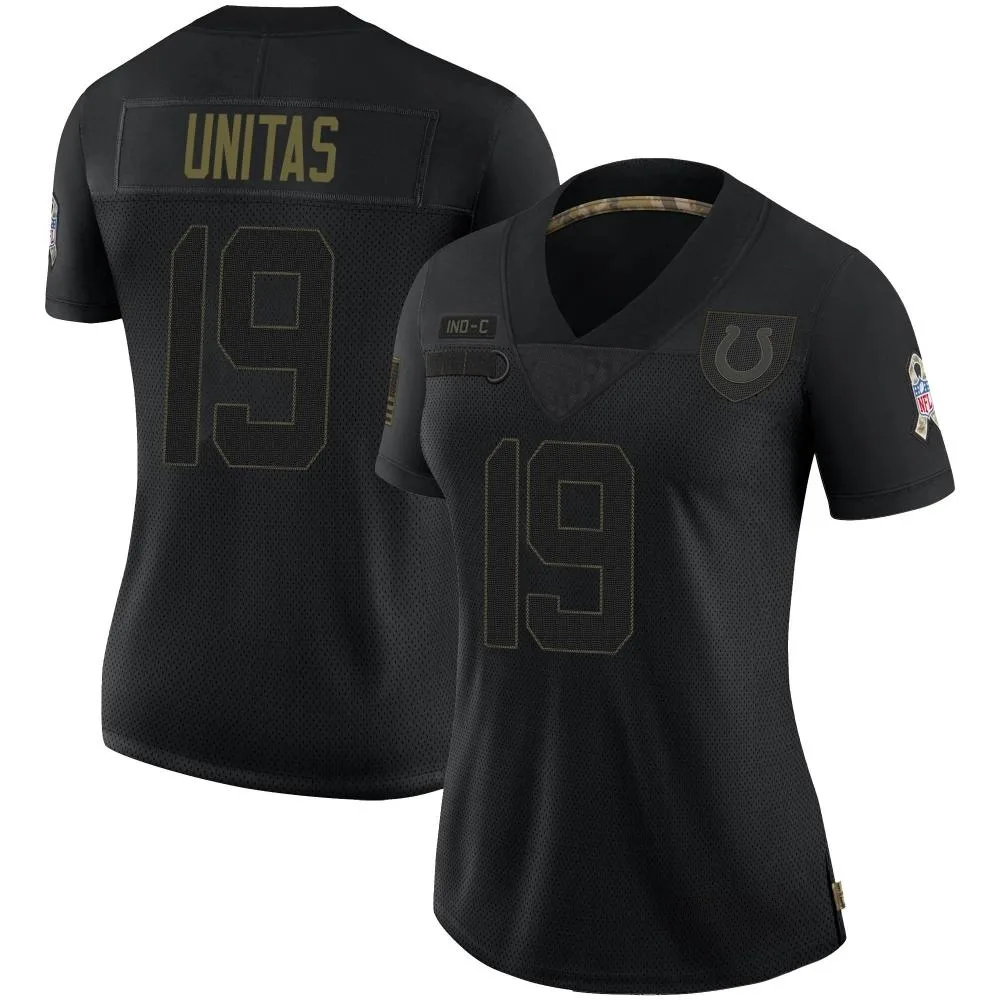 Women's Indianapolis Colts Johnny Unitas Nike 2020 Salute To Service Limited Black Jersey Women's Indianapolis Colts Johnny Unitas Nike 2020 Salute To Service Limited Black Jersey