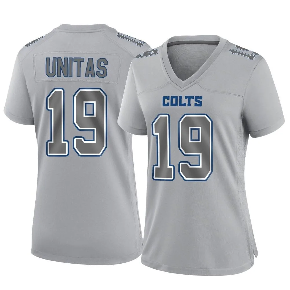 Women's Indianapolis Colts Johnny Unitas Nike Atmosphere Fashion Game Gray Jersey Women's Indianapolis Colts Johnny Unitas Nike Atmosphere Fashion Game Gray Jersey