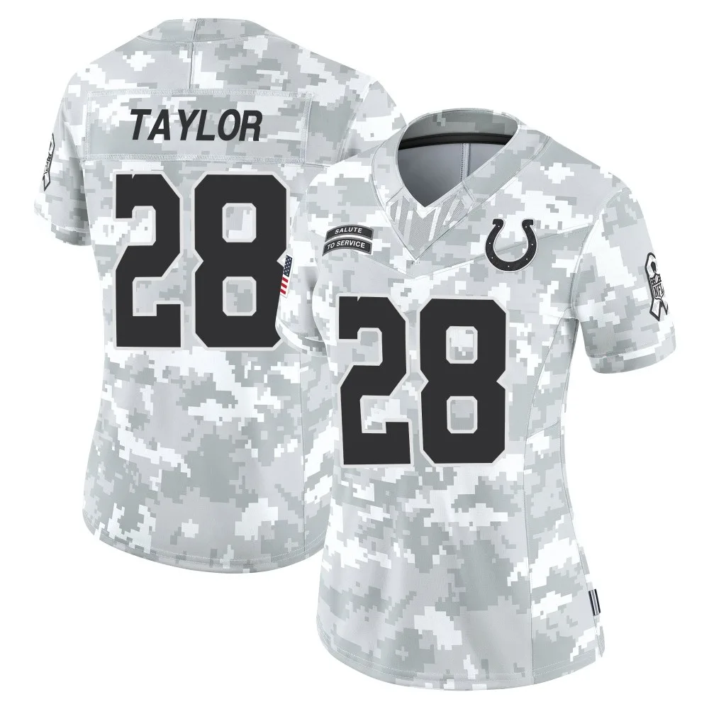 Women's Indianapolis Colts Jonathan Taylor Nike 2024 Salute to Service Limited Arctic Camo Jersey Women's Indianapolis Colts Jonathan Taylor Nike 2024 Salute to Service Limited Arctic Camo Jersey