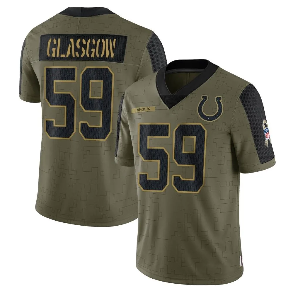 Men's Indianapolis Colts Jordan Glasgow Nike 2021 Salute To Service Limited Olive Jersey Men's Indianapolis Colts Jordan Glasgow Nike 2021 Salute To Service Limited Olive Jersey