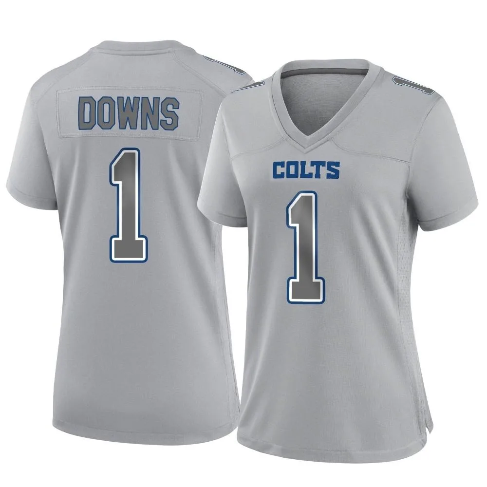 Women's Indianapolis Colts Josh Downs Nike Atmosphere Fashion Game Gray Jersey Women's Indianapolis Colts Josh Downs Nike Atmosphere Fashion Game Gray Jersey