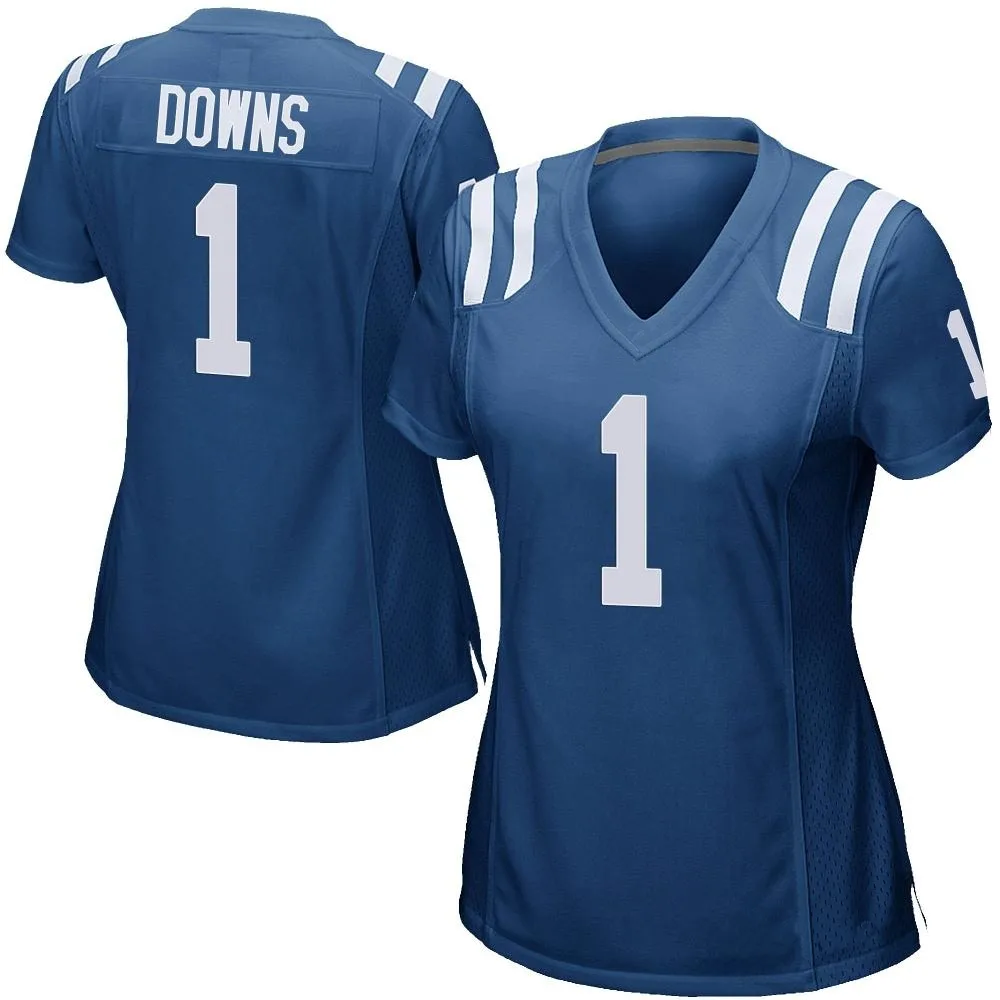 Women's Indianapolis Colts Josh Downs Nike Team Color Game Royal Blue Jersey Women's Indianapolis Colts Josh Downs Nike Team Color Game Royal Blue Jersey