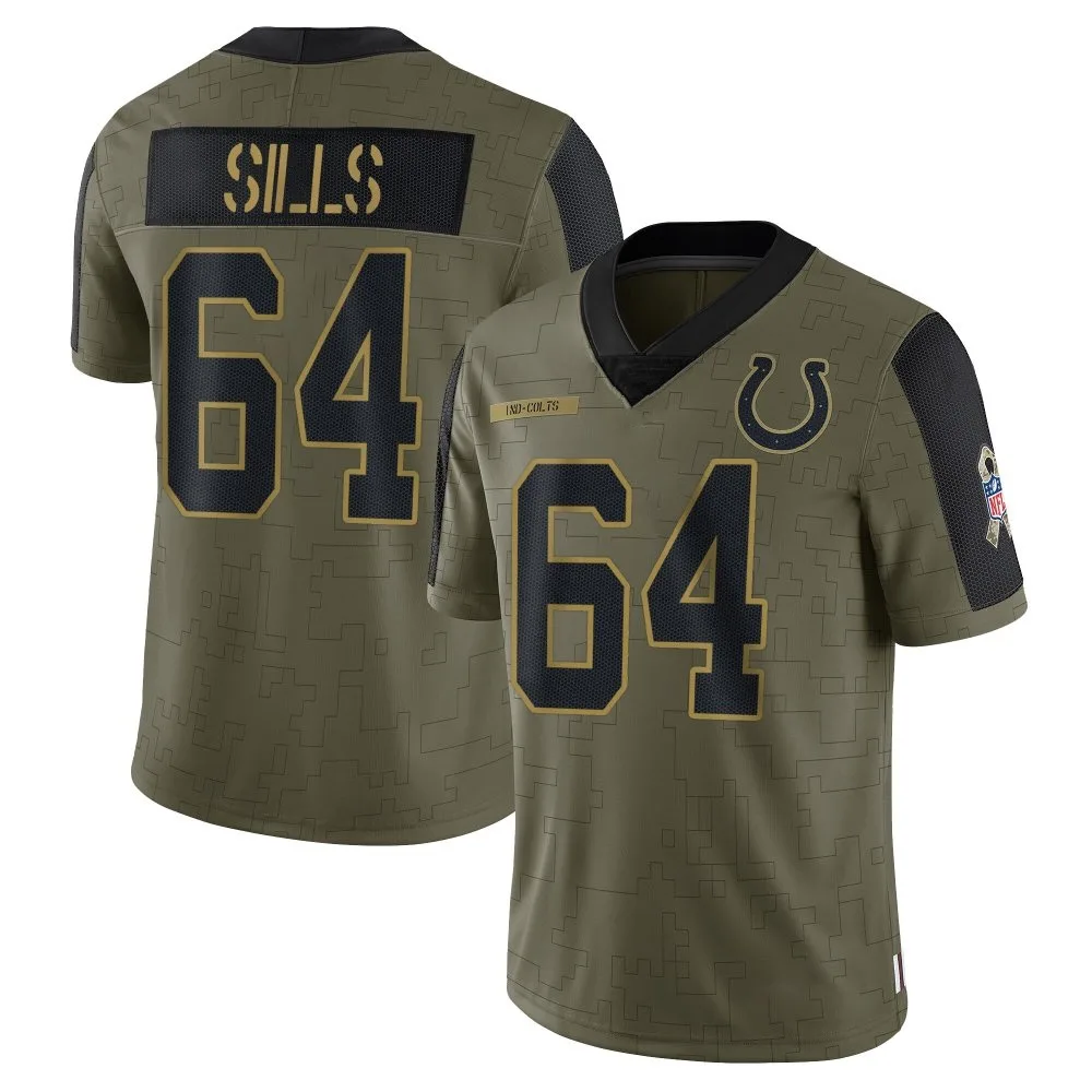 Men's Indianapolis Colts Josh Sills Nike 2021 Salute To Service Limited Olive Jersey Men's Indianapolis Colts Josh Sills Nike 2021 Salute To Service Limited Olive Jersey