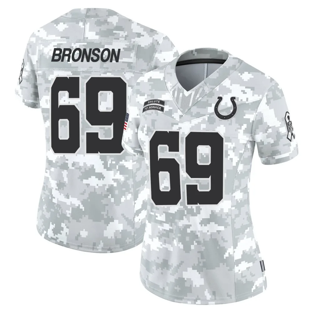 Women's Indianapolis Colts Josiah Bronson Nike 2024 Salute to Service Limited Arctic Camo Jersey Women's Indianapolis Colts Josiah Bronson Nike 2024 Salute to Service Limited Arctic Camo Jersey