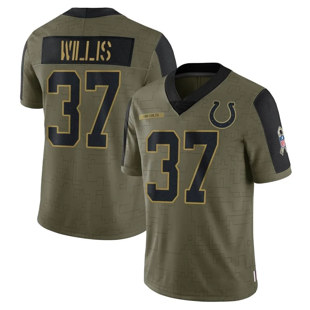 Men's Indianapolis Colts Khari Willis Nike 2021 Salute To Service Limited Olive Jersey Men's Indianapolis Colts Khari Willis Nike 2021 Salute To Service Limited Olive Jersey