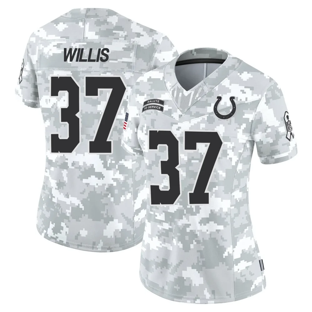 Women's Indianapolis Colts Khari Willis Nike 2024 Salute to Service Limited Arctic Camo Jersey Women's Indianapolis Colts Khari Willis Nike 2024 Salute to Service Limited Arctic Camo Jersey