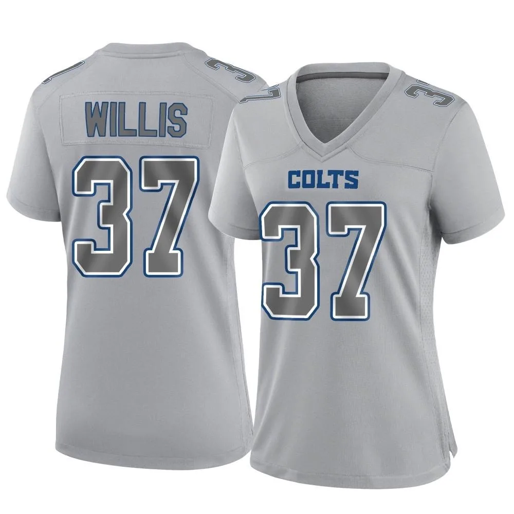 Women's Indianapolis Colts Khari Willis Nike Atmosphere Fashion Game Gray Jersey Women's Indianapolis Colts Khari Willis Nike Atmosphere Fashion Game Gray Jersey