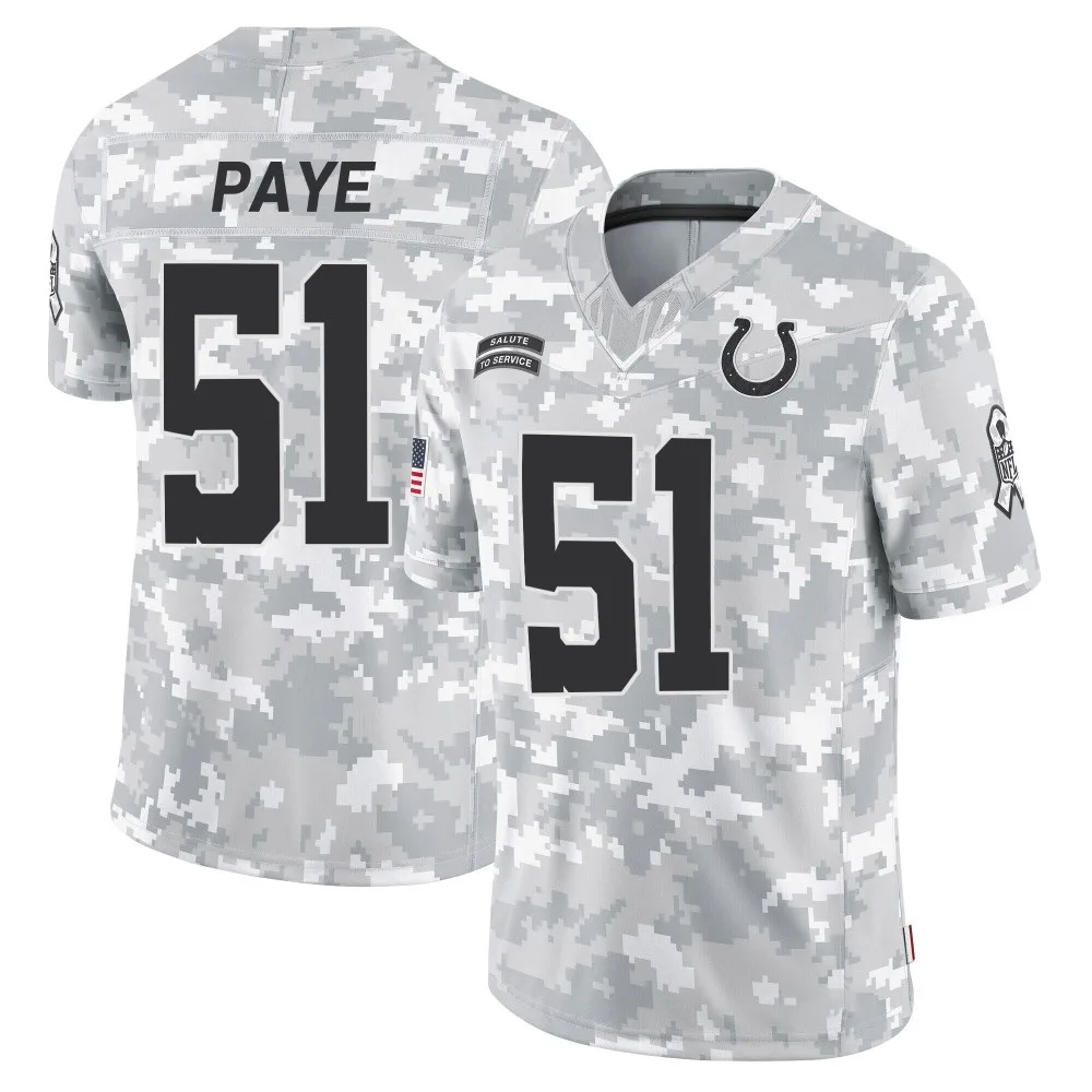 Men's Indianapolis Colts Kwity Paye Nike 2024 Salute to Service Limited Arctic Camo Jersey Men's Indianapolis Colts Kwity Paye Nike 2024 Salute to Service Limited Arctic Camo Jersey