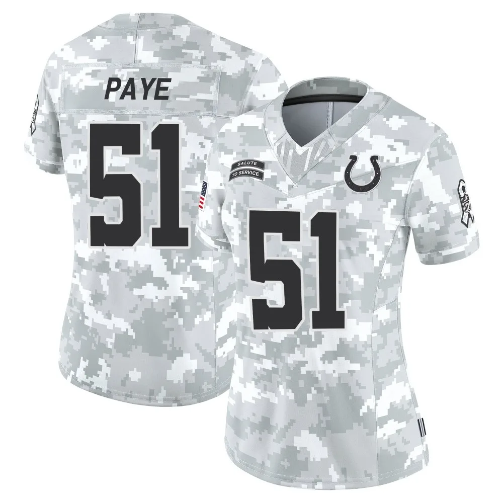 Women's Indianapolis Colts Kwity Paye Nike 2024 Salute to Service Limited Arctic Camo Jersey Women's Indianapolis Colts Kwity Paye Nike 2024 Salute to Service Limited Arctic Camo Jersey
