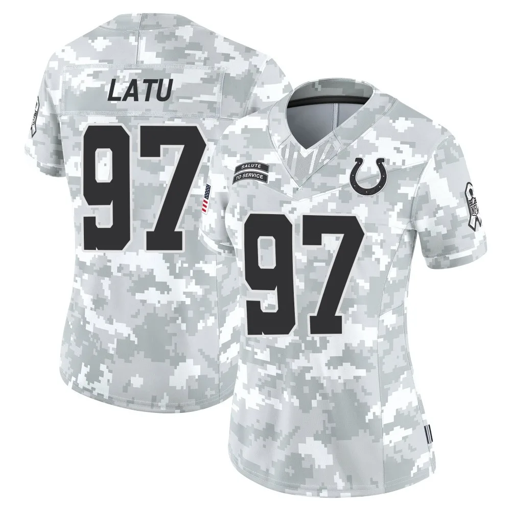 Women's Indianapolis Colts Laiatu Latu Nike 2024 Salute to Service Limited Arctic Camo Jersey Women's Indianapolis Colts Laiatu Latu Nike 2024 Salute to Service Limited Arctic Camo Jersey