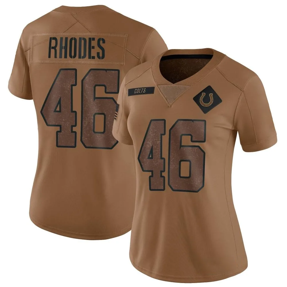 Women's Indianapolis Colts Luke Rhodes Nike 2023 Salute To Service Limited Brown Jersey Women's Indianapolis Colts Luke Rhodes Nike 2023 Salute To Service Limited Brown Jersey