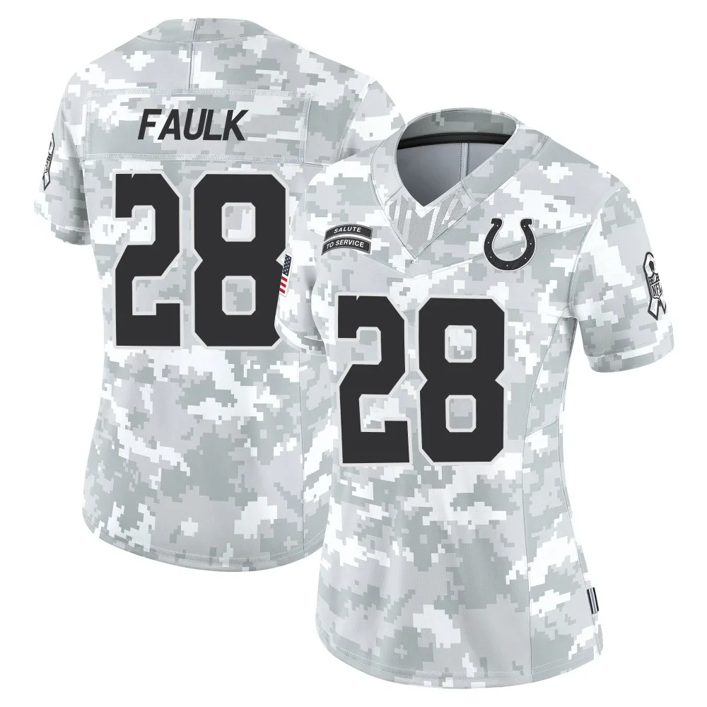 Women's Indianapolis Colts Marshall Faulk Nike 2024 Salute to Service Limited Arctic Camo Jersey Women's Indianapolis Colts Marshall Faulk Nike 2024 Salute to Service Limited Arctic Camo Jersey