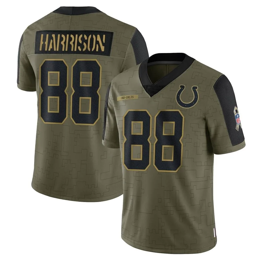 Men's Indianapolis Colts Marvin Harrison Nike 2021 Salute To Service Limited Olive Jersey Men's Indianapolis Colts Marvin Harrison Nike 2021 Salute To Service Limited Olive Jersey