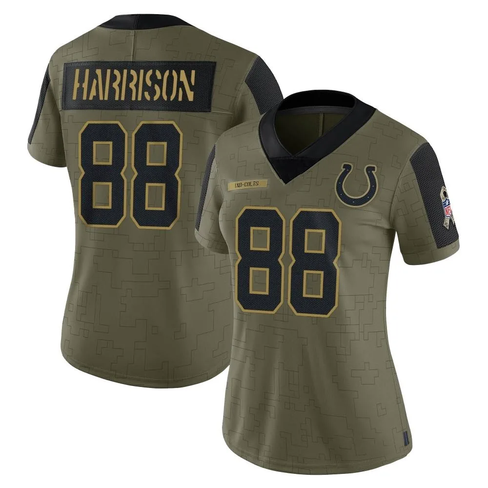 Women's Indianapolis Colts Marvin Harrison Nike 2021 Salute To Service Limited Olive Jersey Women's Indianapolis Colts Marvin Harrison Nike 2021 Salute To Service Limited Olive Jersey