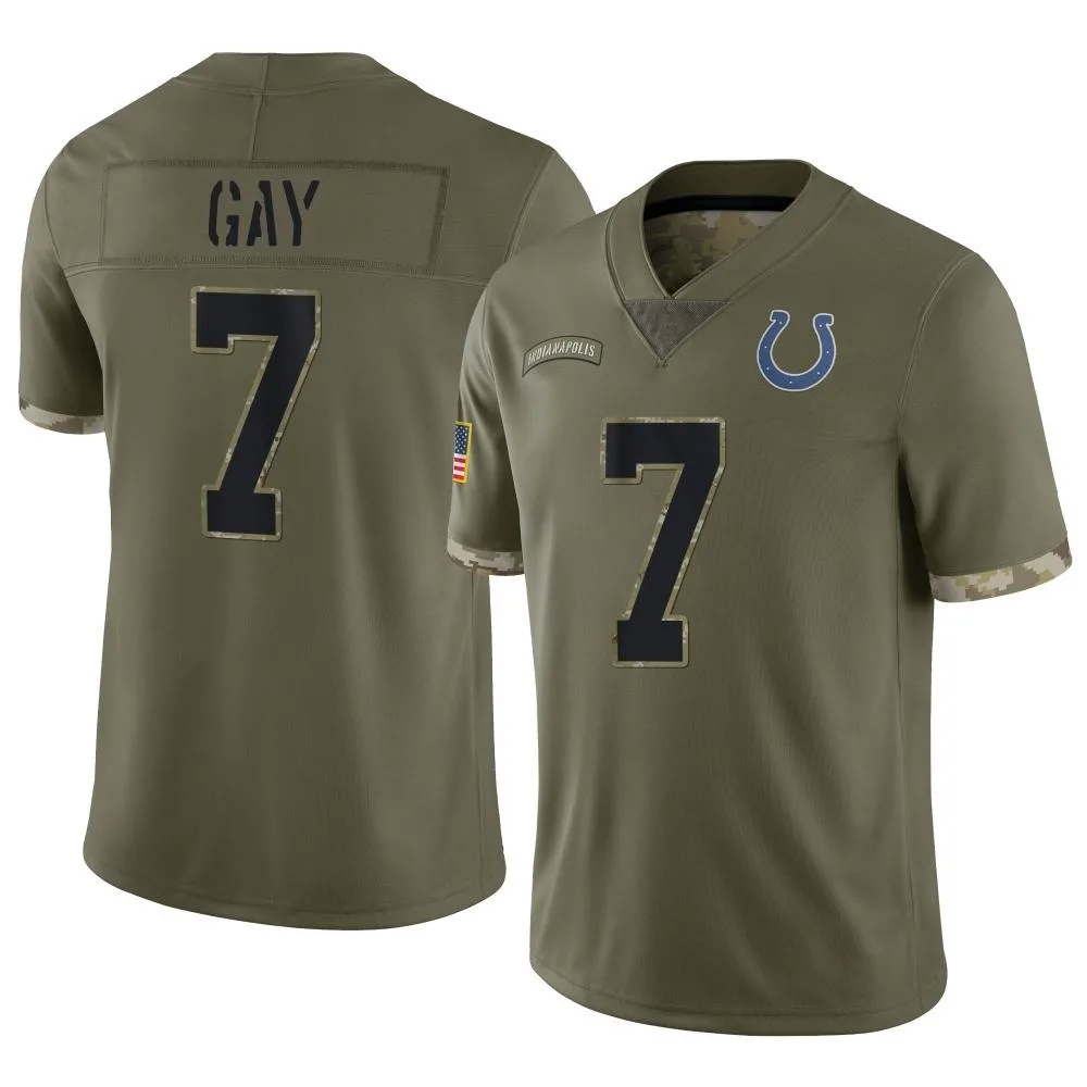 Men's Indianapolis Colts Matt Gay Nike 2022 Salute To Service Limited Olive Jersey Men's Indianapolis Colts Matt Gay Nike 2022 Salute To Service Limited Olive Jersey