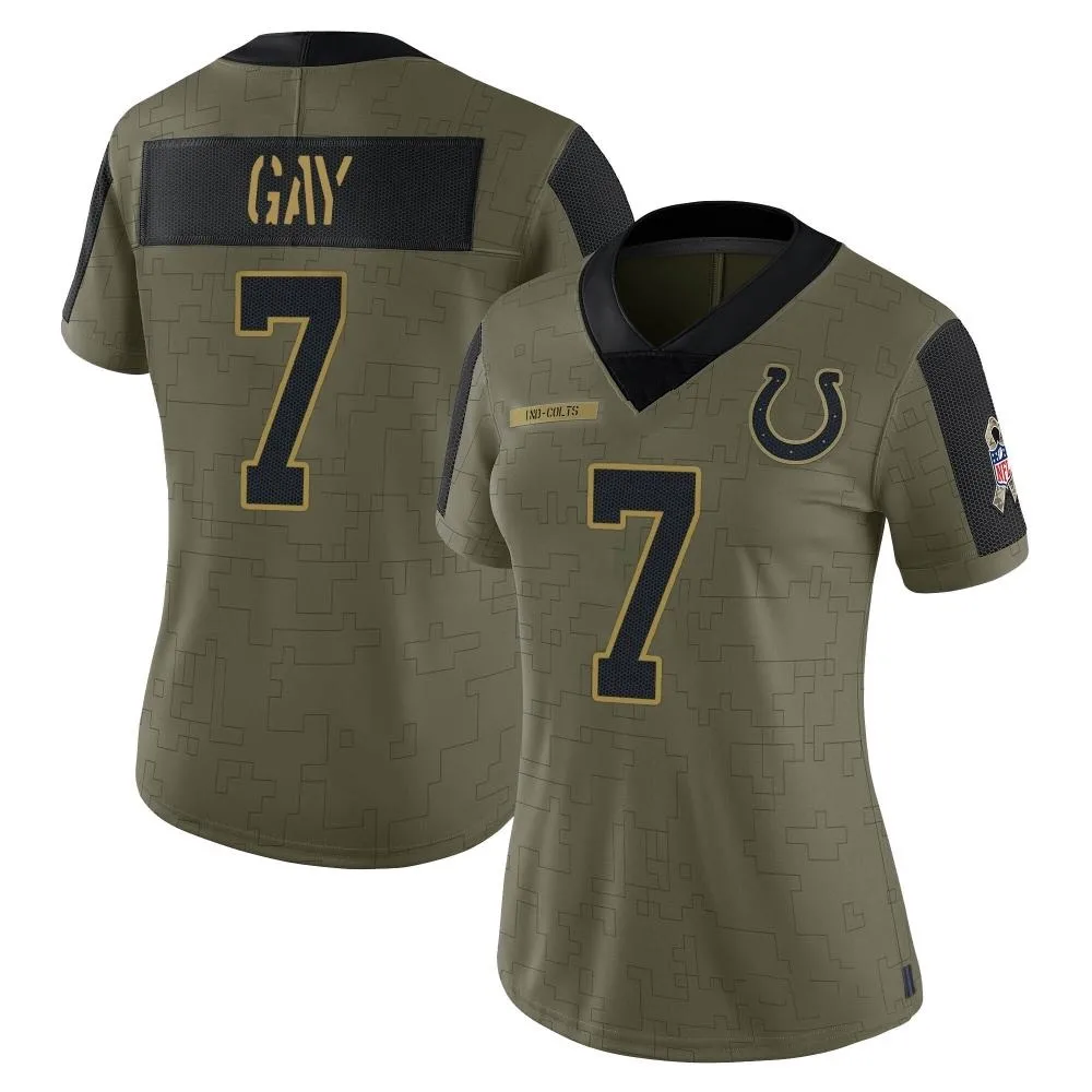 Women's Indianapolis Colts Matt Gay Nike 2021 Salute To Service Limited Olive Jersey Women's Indianapolis Colts Matt Gay Nike 2021 Salute To Service Limited Olive Jersey