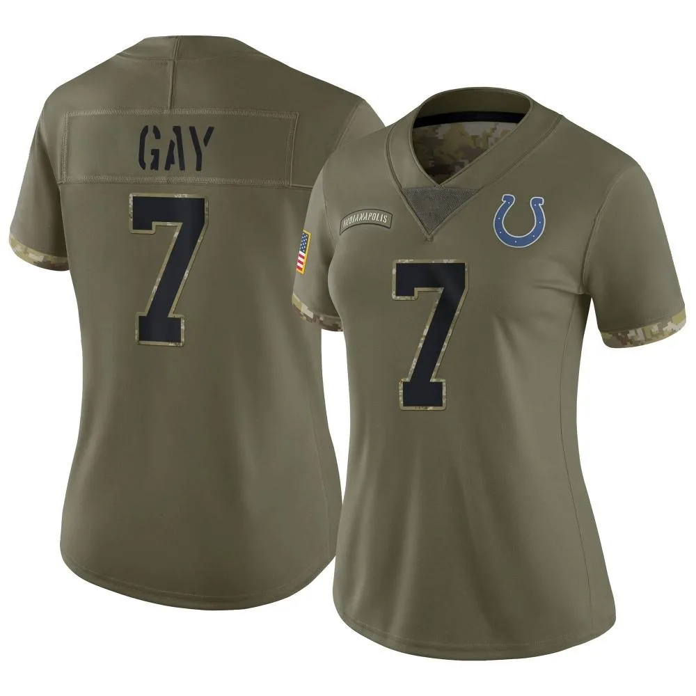 Women's Indianapolis Colts Matt Gay Nike 2022 Salute To Service Limited Olive Jersey Women's Indianapolis Colts Matt Gay Nike 2022 Salute To Service Limited Olive Jersey