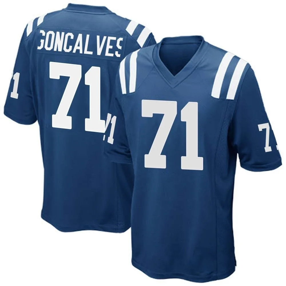 Men's Indianapolis Colts Matt Goncalves Nike Team Color Game Royal Blue Jersey Men's Indianapolis Colts Matt Goncalves Nike Team Color Game Royal Blue Jersey