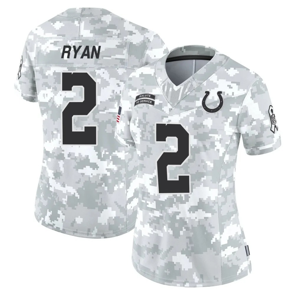 Women's Indianapolis Colts Matt Ryan Nike 2024 Salute to Service Limited Arctic Camo Jersey Women's Indianapolis Colts Matt Ryan Nike 2024 Salute to Service Limited Arctic Camo Jersey