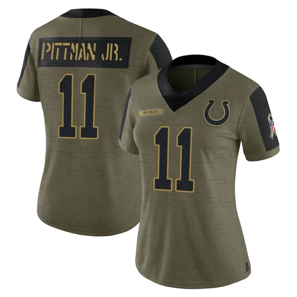 Women's Indianapolis Colts Michael Pittman Jr. Nike 2021 Salute To Service Limited Olive Jersey Women's Indianapolis Colts Michael Pittman Jr. Nike 2021 Salute To Service Limited Olive Jersey
