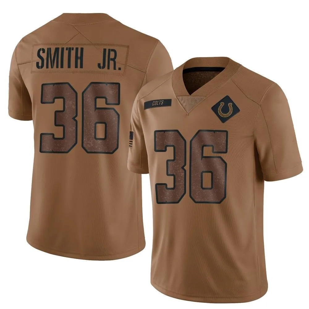 Men's Indianapolis Colts Mike Smith Jr. Nike 2023 Salute To Service Limited Brown Jersey Men's Indianapolis Colts Mike Smith Jr. Nike 2023 Salute To Service Limited Brown Jersey