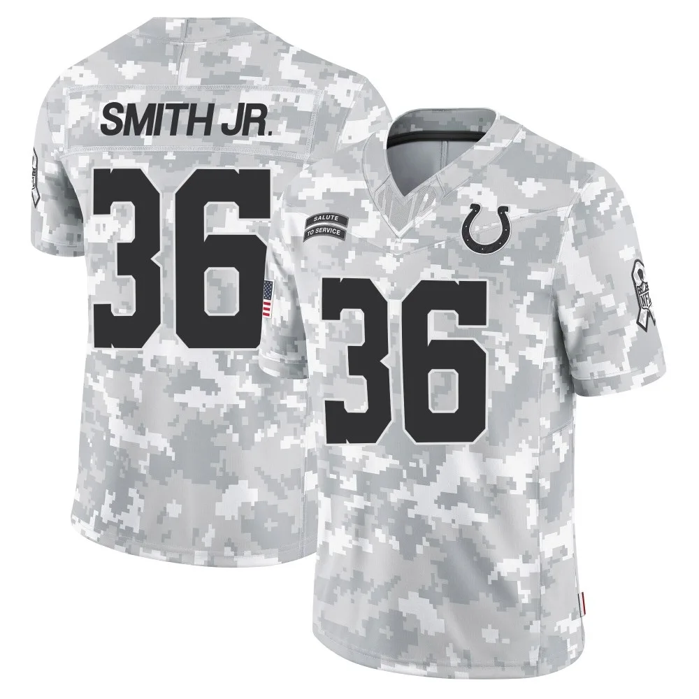 Youth Indianapolis Colts Mike Smith Jr. Nike 2024 Salute to Service Limited Arctic Camo Jersey Youth Indianapolis Colts Mike Smith Jr. Nike 2024 Salute to Service Limited Arctic Camo Jersey