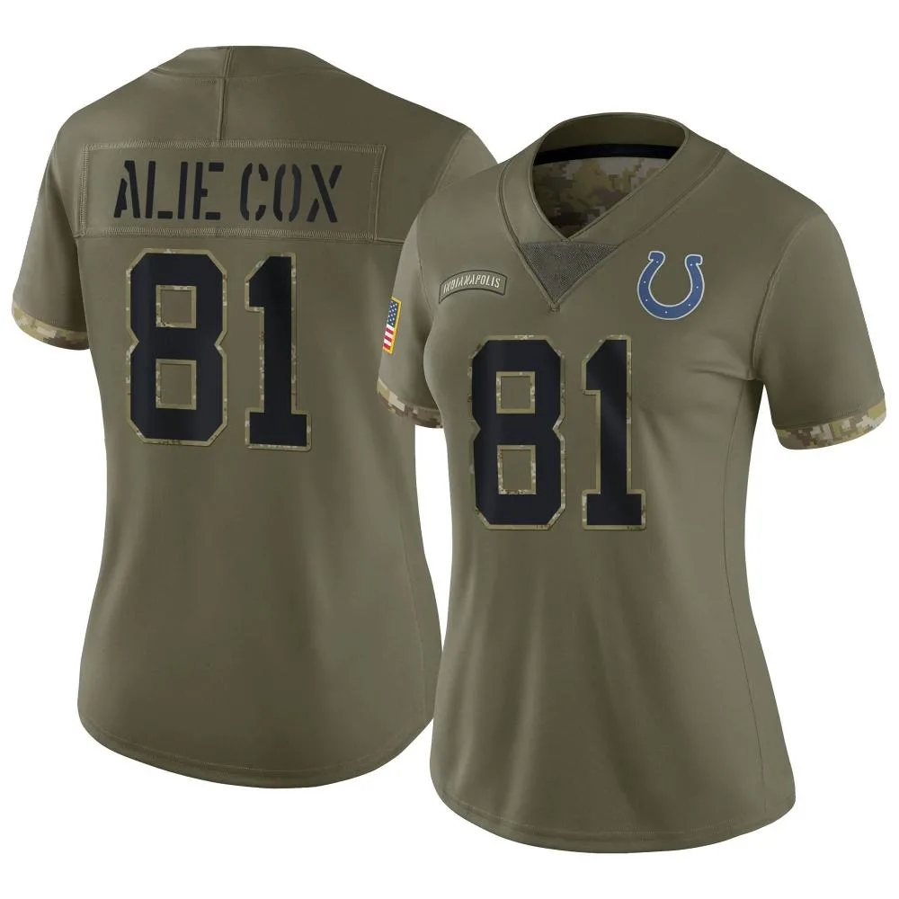 Women's Indianapolis Colts Mo Alie-Cox Nike 2022 Salute To Service Limited Olive Jersey Women's Indianapolis Colts Mo Alie-Cox Nike 2022 Salute To Service Limited Olive Jersey