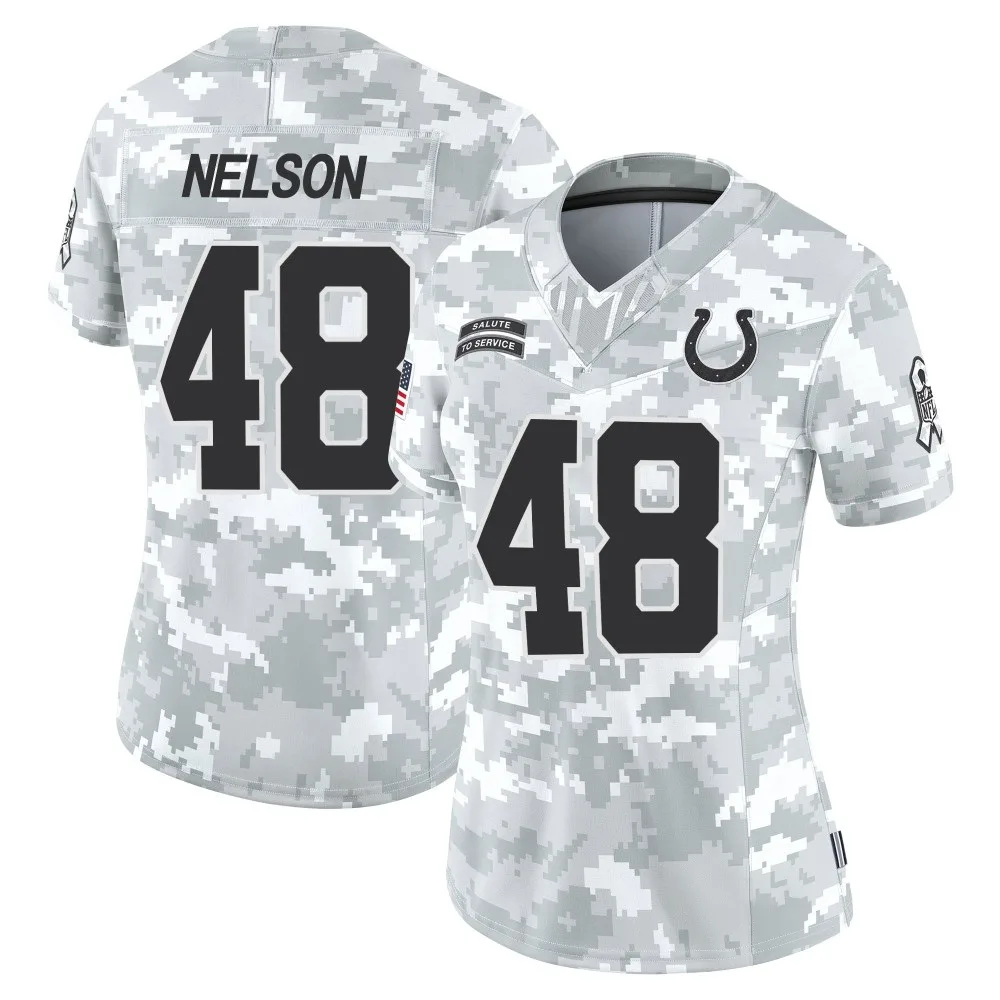 Women's Indianapolis Colts Nick Nelson Nike 2024 Salute to Service Limited Arctic Camo Jersey Women's Indianapolis Colts Nick Nelson Nike 2024 Salute to Service Limited Arctic Camo Jersey
